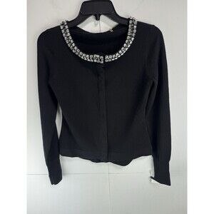 Elie Tahari $298 Cashmere Embellished Neck Cardigan Sweater Sz: XS